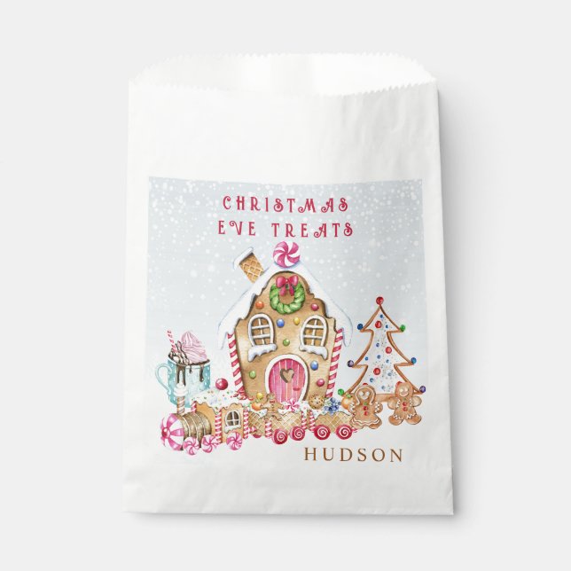 Bolsa De Papel Gingerbread House Gingerbread Chica Favor Bag (Anverso)