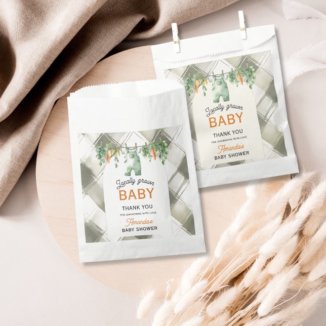 Bolsa De Papel Gingham Clothesline Baby Shower de crecimiento loc (Subido por el creador)