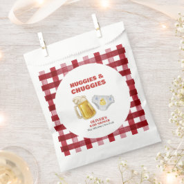 Bolsa De Papel Gingham Huggies Chuggies Beer Diaper Baby Shower 
