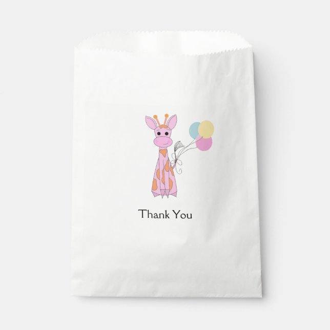 Bolsa De Papel Girafa con globos (Anverso)