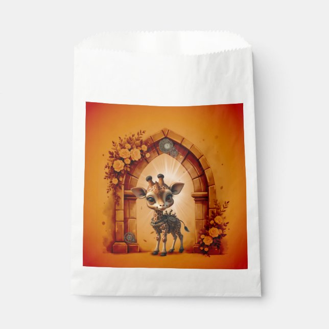 Bolsa De Papel Girafa de bebé en steampunk-personalizado (Anverso)