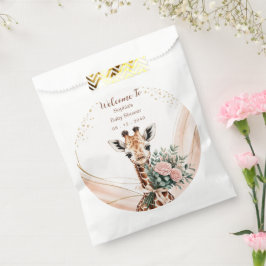 Bolsa De Papel Giraffe Baby Shower Bienvenida Floral Safari