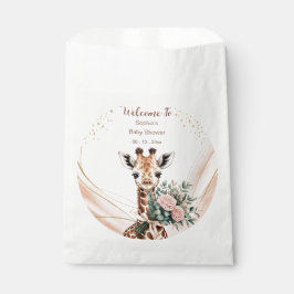 Bolsa De Papel Giraffe Baby Shower Bienvenida Floral Safari