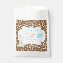 Bolsa De Papel Giraffe Blue Boy Baby Shower Fiesta