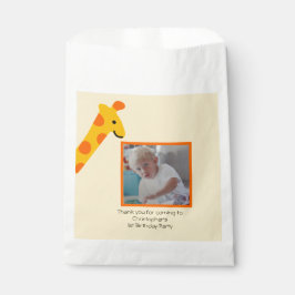 Bolsa De Papel Giraffe Photo Boys 1er cumpleaños Invitación