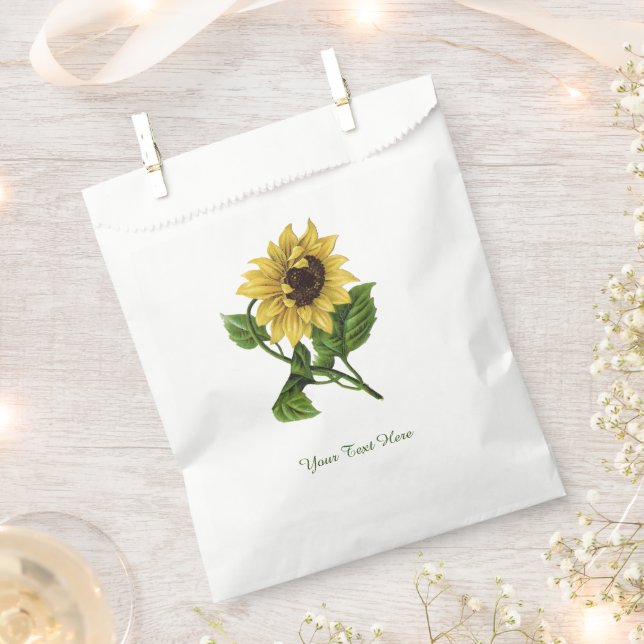 Bolsa De Papel Girasol amarillo vintage personalizado (Cortado)