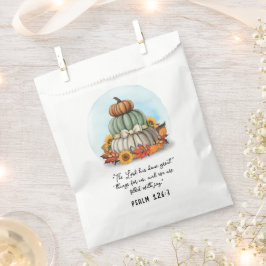 Bolsa De Papel Girasol Otoñal Rústico Bendito Calabaza Versículo 