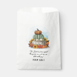 Bolsa De Papel Girasol Otoñal Rústico Bendito Calabaza Versículo 