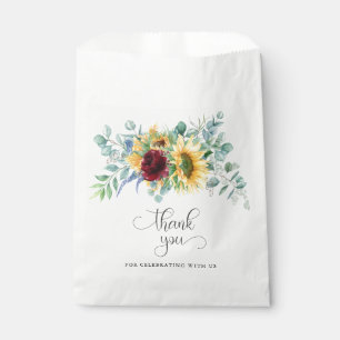 Bolsa De Papel Girasoles Rústicos y Rosas Floral
