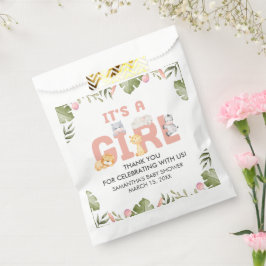 Bolsa De Papel Girl Safari Animal Baby Shower