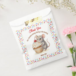 Bolsa De Papel Girl's Birthday Party | Mouse & Cupcake Thank You