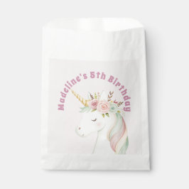 Bolsa De Papel Girls Cute Pink Unicorn Birthday