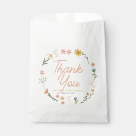 Bolsa De Papel Girls Elegant Pink Boho Wildflower Girls Birthday 