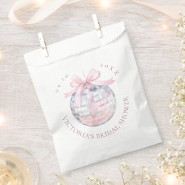 Bolsa De Papel Girly Pink Disco Ball Elegante Ducha Bridal