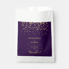 Bolsa De Papel Glam Deep Purple and Gold Confetti Boda
