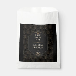 Bolsa De Papel Glam Gold Black Great Gatsby Boda GRACIAS
