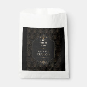 Bolsa De Papel Glam Gold Black Great Gatsby Boda GRACIAS