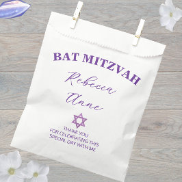 Bolsa De Papel Glam Purple Moda Gracias Fiesta Bat Mitzvah