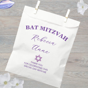 Bolsa De Papel Glam Purple Moda Gracias Fiesta Bat Mitzvah