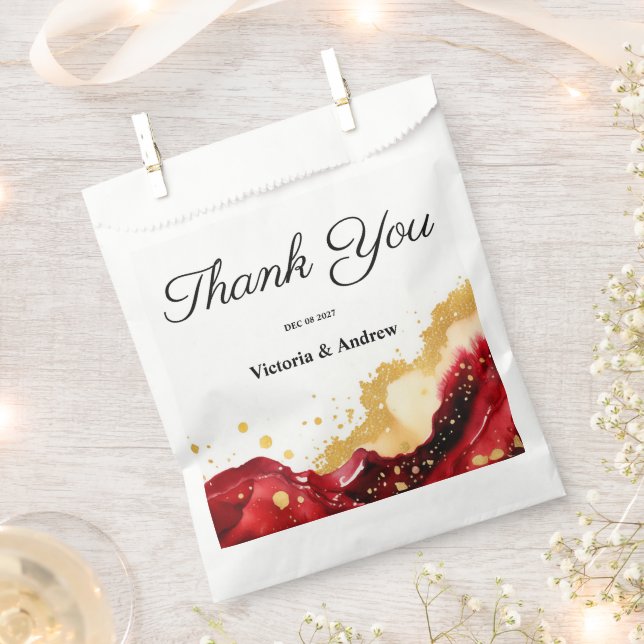 Bolsa De Papel Glam Red Favor Bag (Cortado)