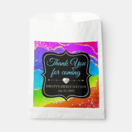 Bolsa De Papel Glamuroso Arcoíris Tinta Alcohol Agata Dulces 16