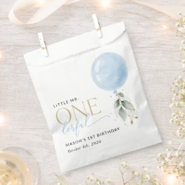 Bolsa De Papel Globo Azul, Eucalipto, Verdor, Primer Cumpleaños