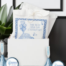 Globo azul y auto de San Valentín de 1º cumpleaños