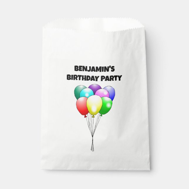 Bolsa De Papel Globos de cumpleaños (Anverso)