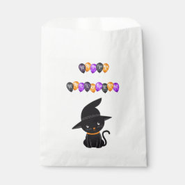 Bolsa De Papel Globos de Halloween felices para gato negro