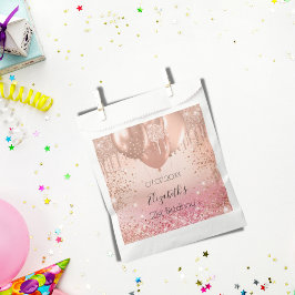 Bolsa De Papel Globos de oro de rosa rosado para la fiesta de cum