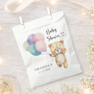 Bolsa De Papel Globos de oso de peluche - Baby Shower