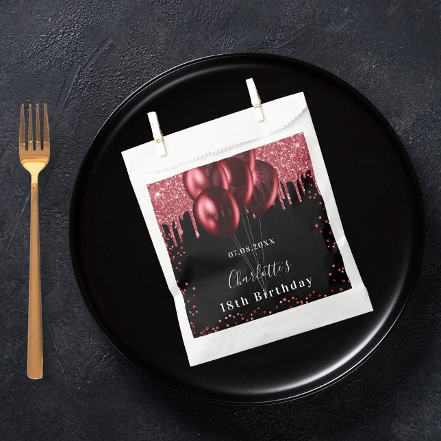 Bolsa De Papel Globos de purpurinas rojos negros de la fiesta de  (Subido por el creador)