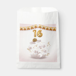 Bolsa De Papel Globos Golden Glow Sweet 16