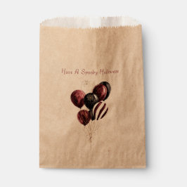 Bolsa De Papel Globos Payaso Halloween Negro Burdeos
