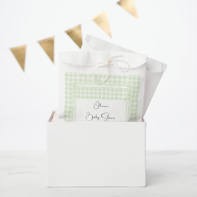 Bolsa De Papel Glorioso Green Gingham (Fiesta)