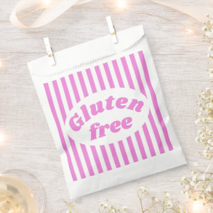 Bolsa De Papel Gluten Free Pink White Candley Stripe