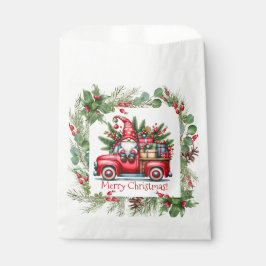 Bolsa De Papel Gnome en Camión Rojo lleno de regalos