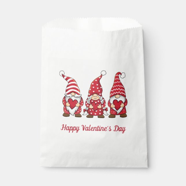 Bolsa De Papel Gnomos Feliz Día de San Valentín (Anverso)
