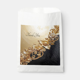 Bolsa De Papel Gold Floral Embellishments Favor Bag