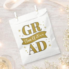 Bolsa De Papel Gold & White Graduation Party