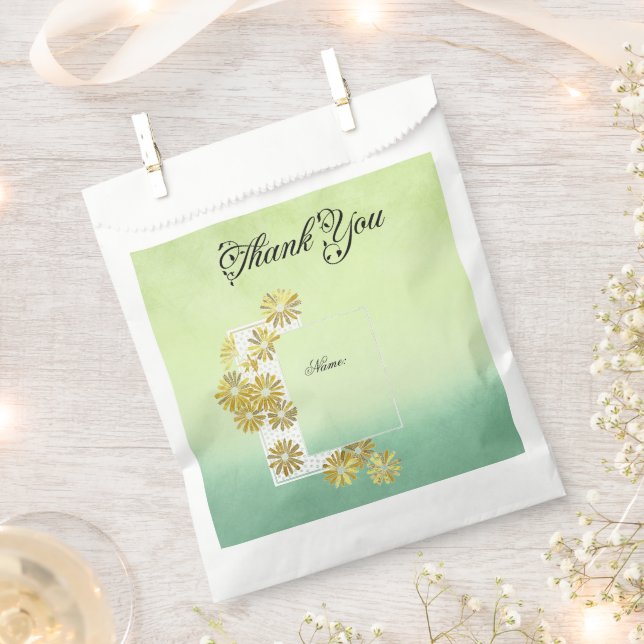 Bolsa De Papel Golden Daisy Dream Elegance Romance Moda de época (Cortado)