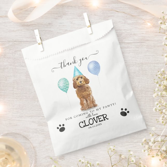 Bolsa De Papel Goldendoodle Gracias A La Fiesta De Los Tratos De  (Cortado)