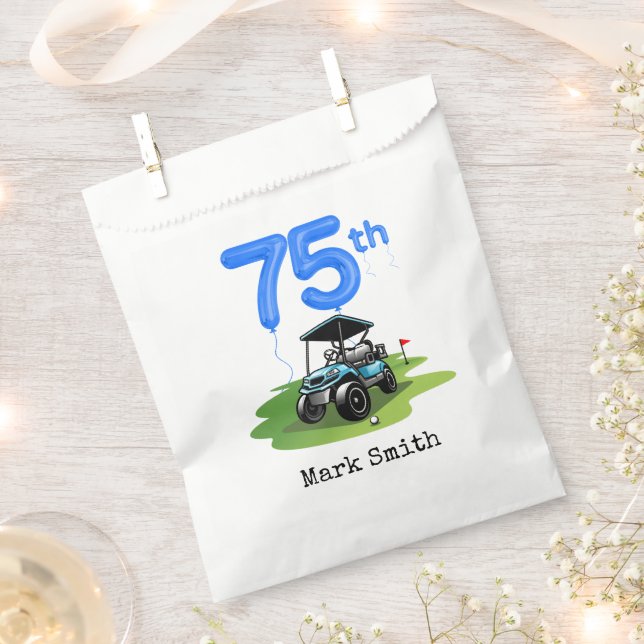 Bolsa De Papel Golf 75 cumpleaños al golfista (Cortado)