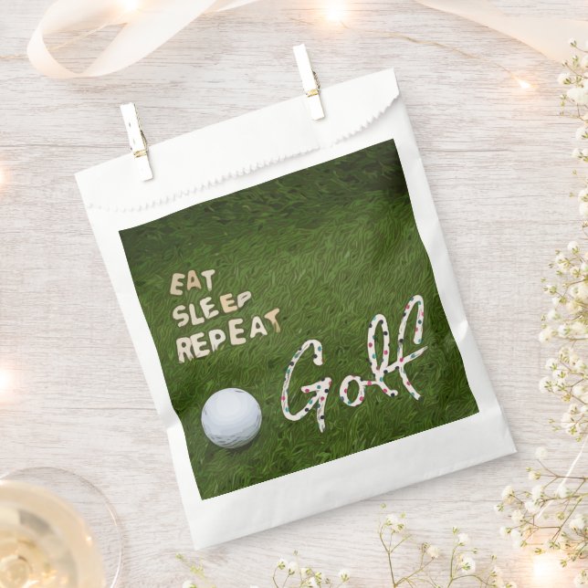 Bolsa De Papel Golf Comer Sleep Golf Repetir con bola en verde (Cortado)