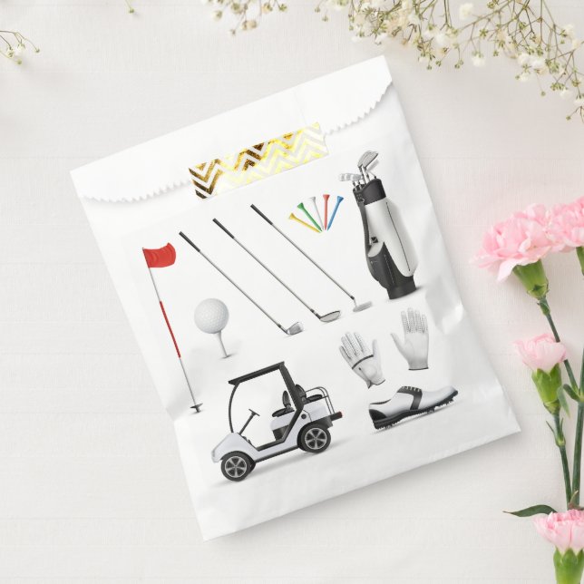 Bolsa De Papel Golf Golfer Golfing Birday Party (Sellado)