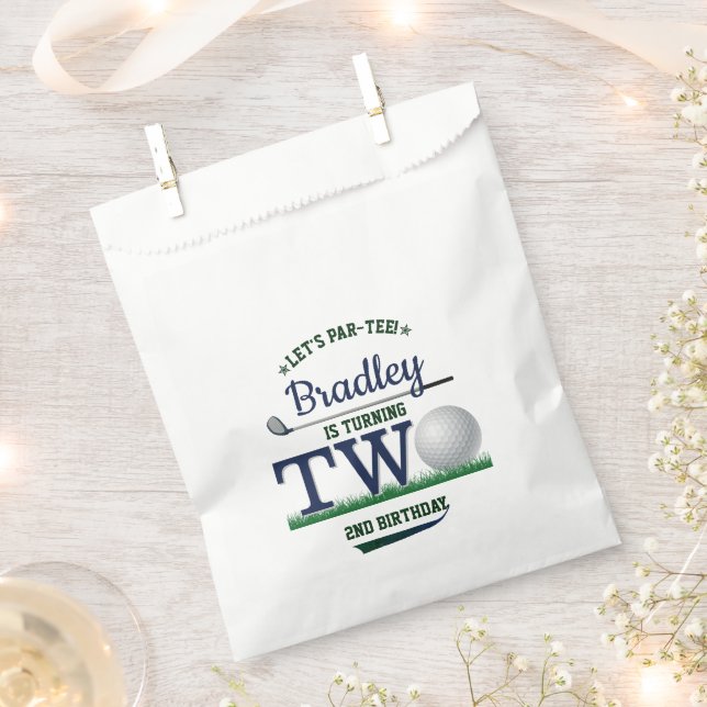 Bolsa De Papel Golf PAR-TEE 2º cumpleaños (Cortado)