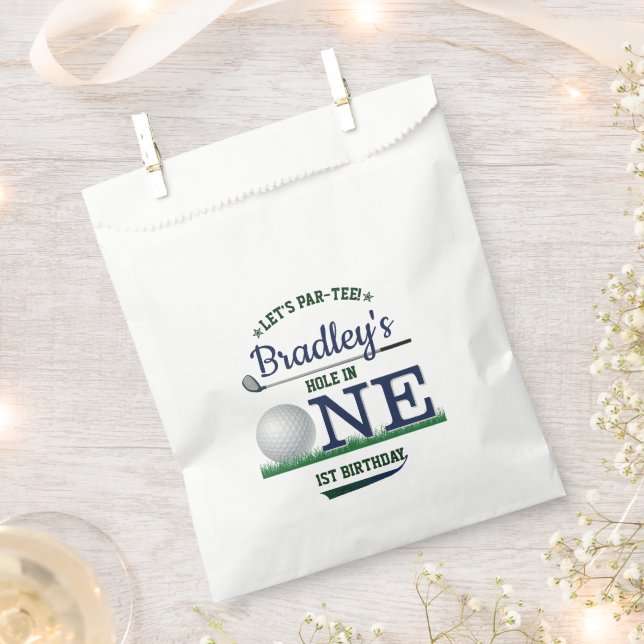 Bolsa De Papel Golf PAR-TEE Primer cumpleaños (Cortado)
