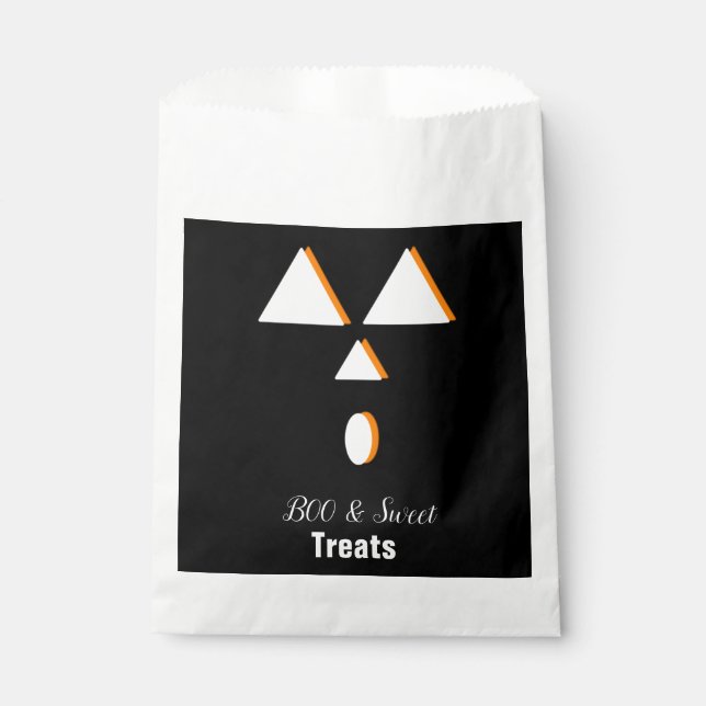 Bolsa De Papel Golosinas de Calabaza de Halloween (Anverso)