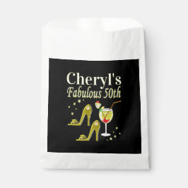 BOLSA DE PAPEL GORGEOUS GOLD 50TH BIRTHDAY DISEÑN