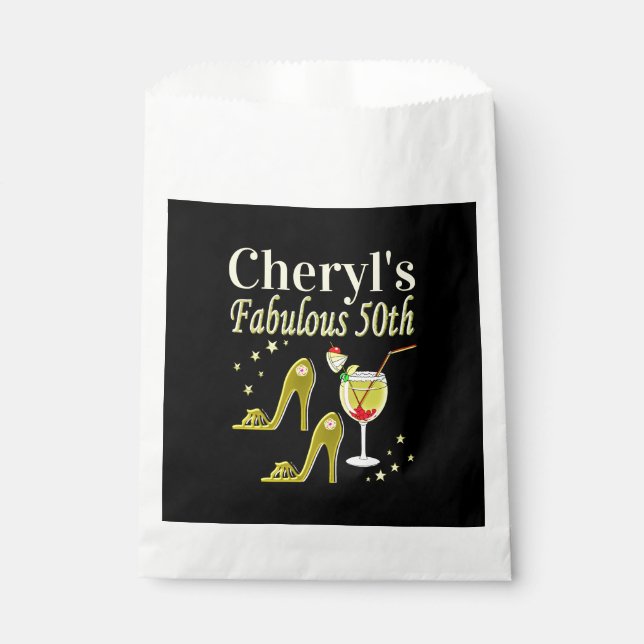 BOLSA DE PAPEL GORGEOUS GOLD 50TH BIRTHDAY DISEÑN (Anverso)